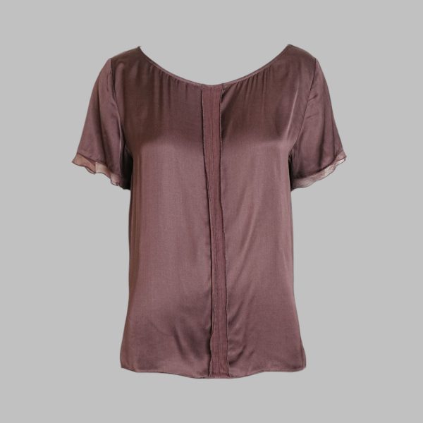Round neck short sleeve blouse