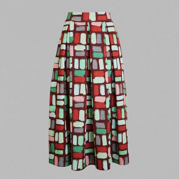 Betta midi skirt in multi-color pattern