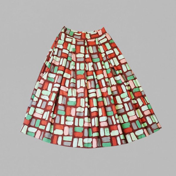 Betta midi skirt in multi-color pattern - Image 3