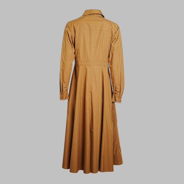 Round neck long sleeve pleated midi dress - Image 6