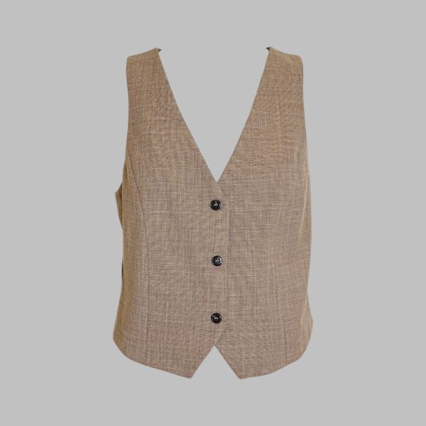 V-neck Buttoned slim fit vest