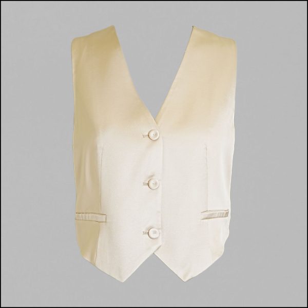 V-neck satin cocktail vest