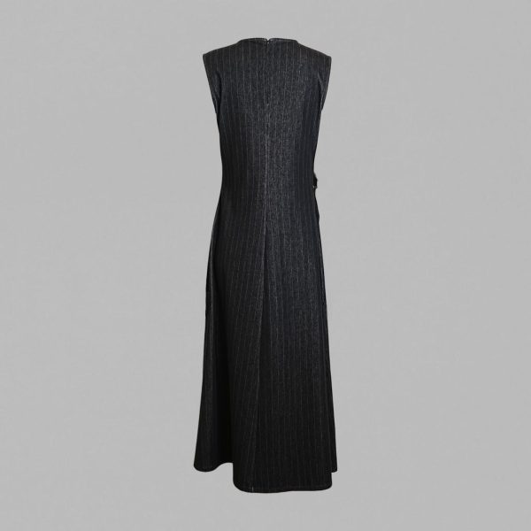 Pinstripe Chic Midi Dress - Image 2
