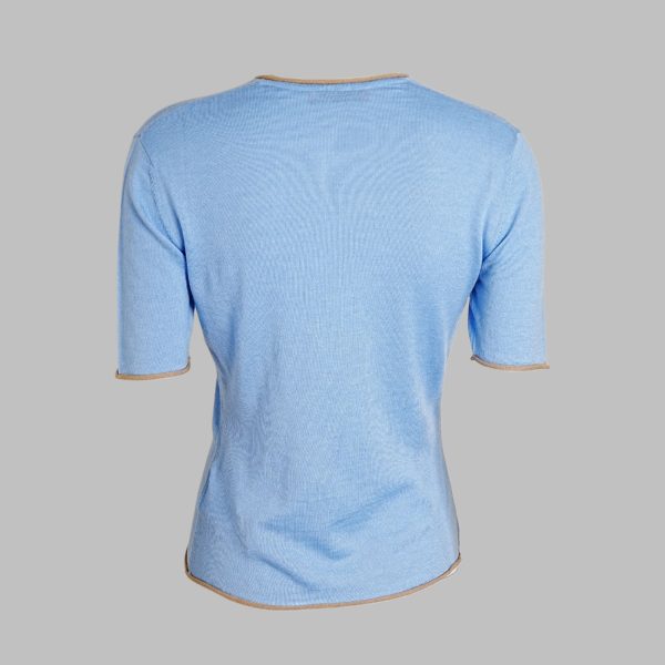 V-neck short sleeve knitted t-shirt - Image 2