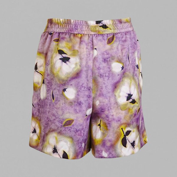 Printed wide leg shorts
