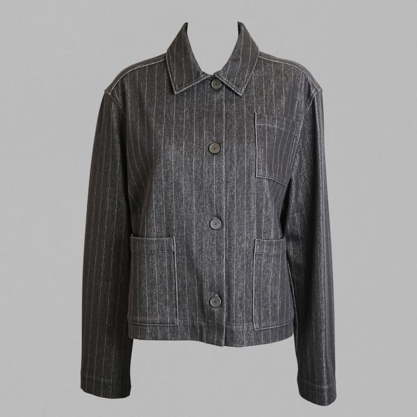 Jersey jacket pinstriped