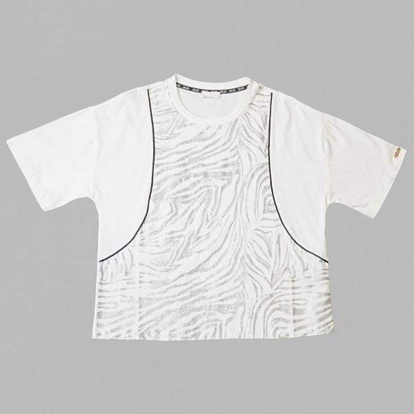 Metallic Zebra Print Crew Neck T-Shirt - Image 7