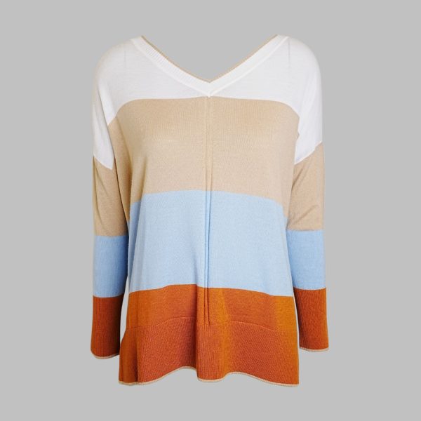 Multi color V-neck sweater
