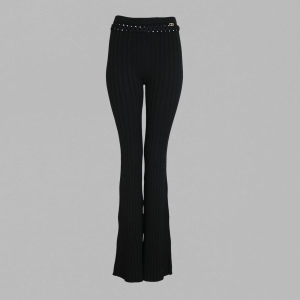Flared knitted pant